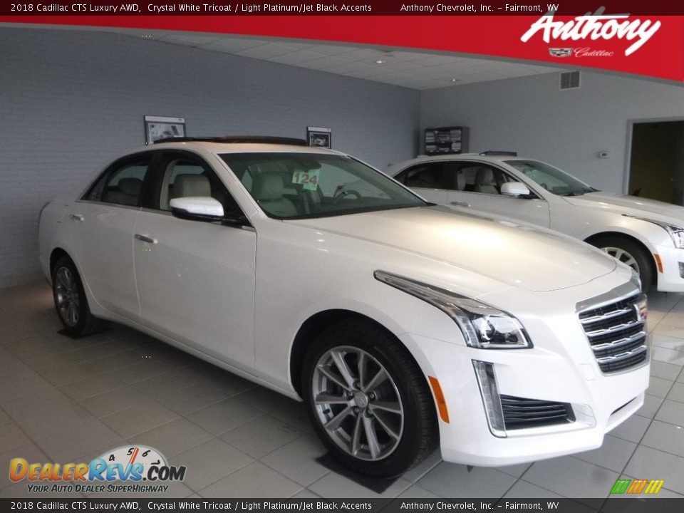 2018 Cadillac CTS Luxury AWD Crystal White Tricoat / Light Platinum/Jet Black Accents Photo #1