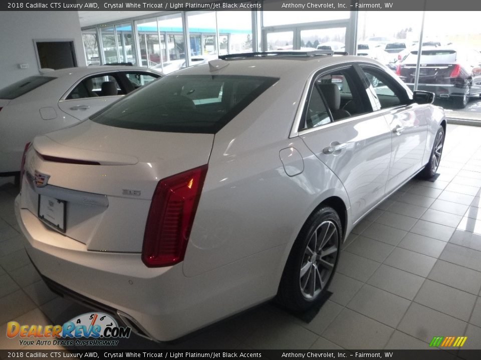 2018 Cadillac CTS Luxury AWD Crystal White Tricoat / Light Platinum/Jet Black Accents Photo #3