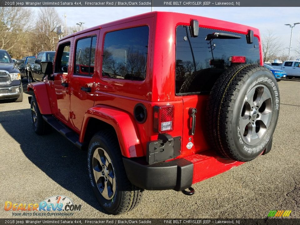 2018 Jeep Wrangler Unlimited Sahara 4x4 Firecracker Red / Black/Dark Saddle Photo #4