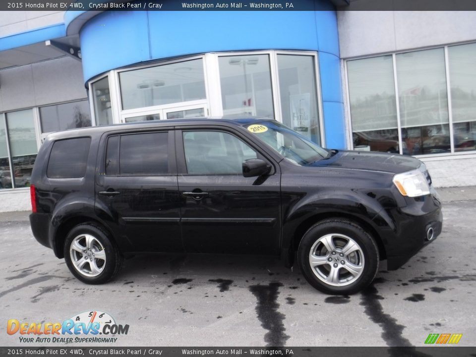 2015 Honda Pilot EX 4WD Crystal Black Pearl / Gray Photo #2