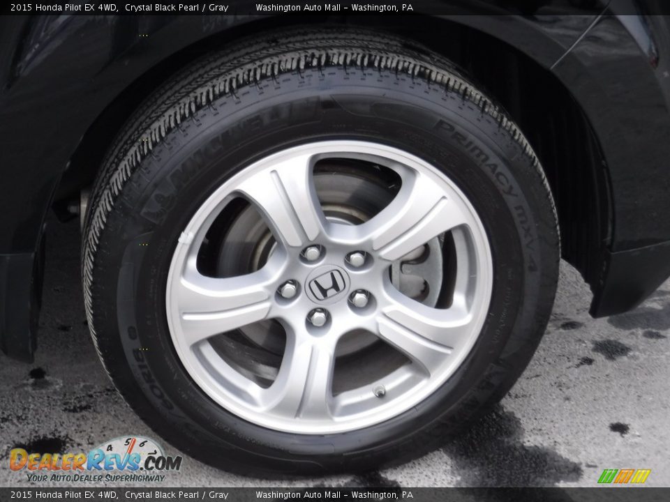 2015 Honda Pilot EX 4WD Crystal Black Pearl / Gray Photo #3