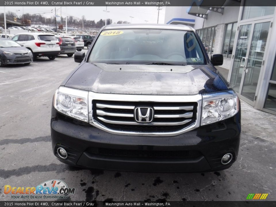 2015 Honda Pilot EX 4WD Crystal Black Pearl / Gray Photo #4
