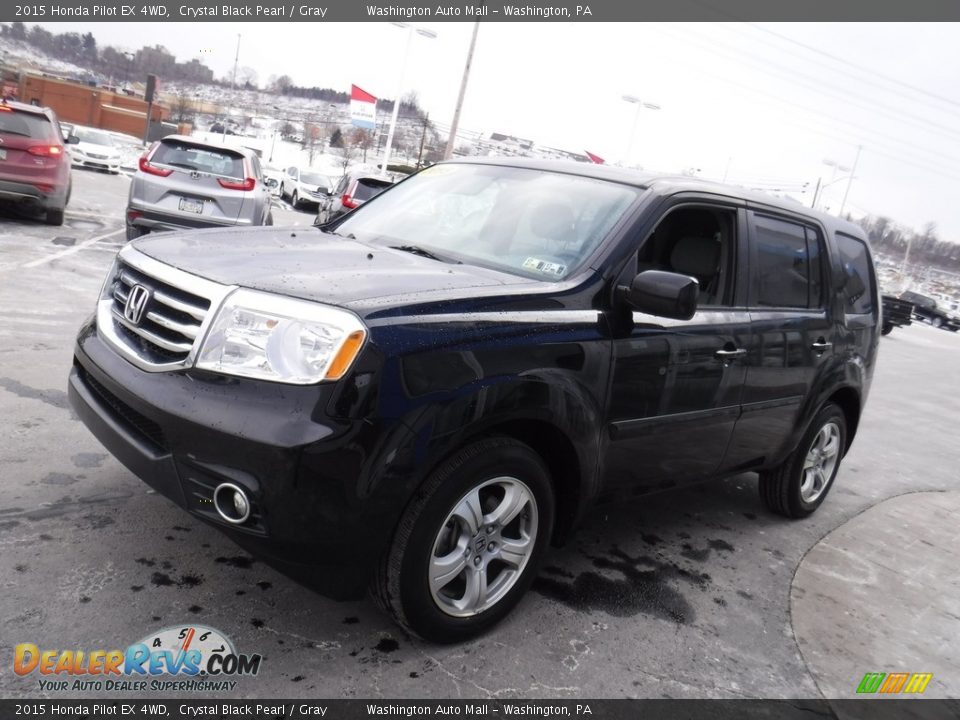 2015 Honda Pilot EX 4WD Crystal Black Pearl / Gray Photo #5