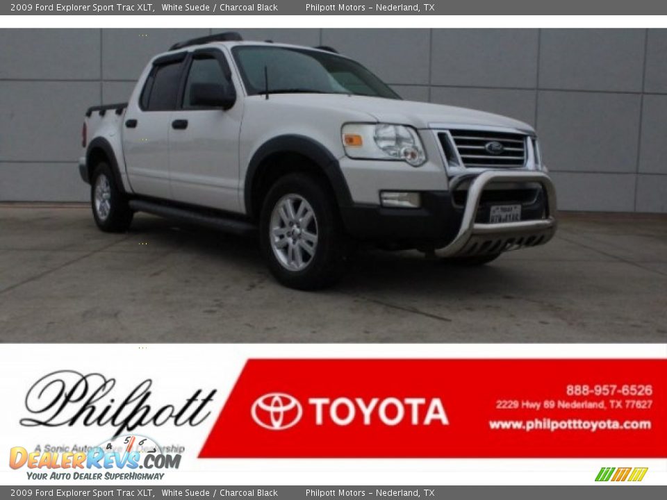 2009 Ford Explorer Sport Trac XLT White Suede / Charcoal Black Photo #1