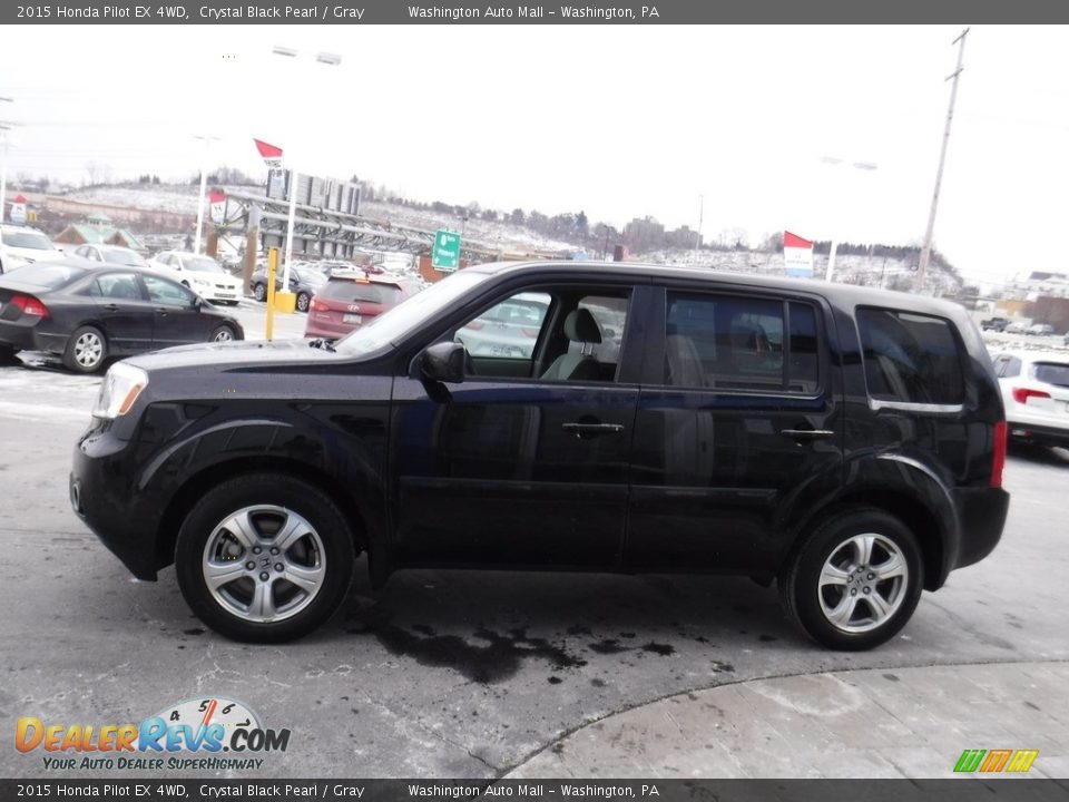 2015 Honda Pilot EX 4WD Crystal Black Pearl / Gray Photo #6