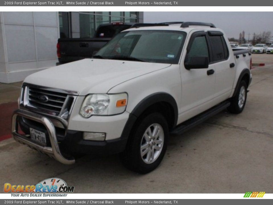 2009 Ford Explorer Sport Trac XLT White Suede / Charcoal Black Photo #3
