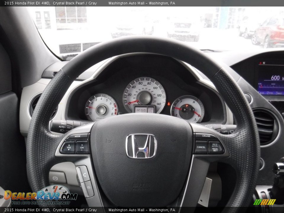 2015 Honda Pilot EX 4WD Crystal Black Pearl / Gray Photo #18