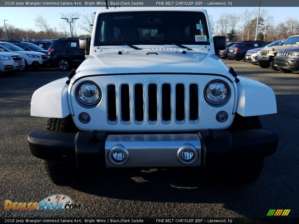 2018 Jeep Wrangler Unlimited Sahara 4x4 Bright White / Black/Dark Saddle Photo #2