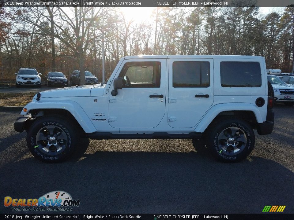 2018 Jeep Wrangler Unlimited Sahara 4x4 Bright White / Black/Dark Saddle Photo #3