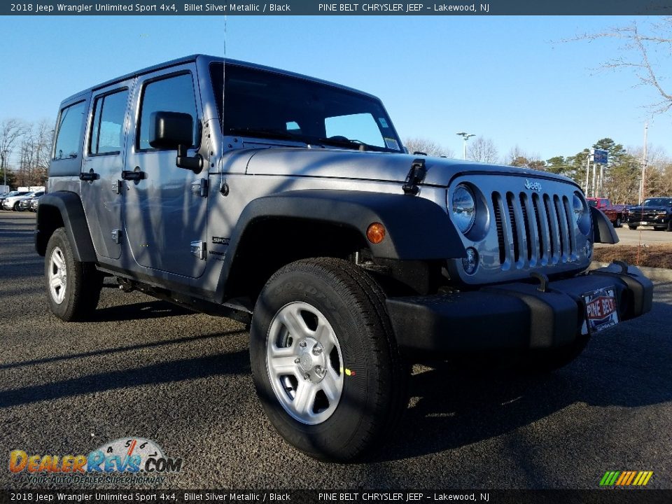 2018 Jeep Wrangler Unlimited Sport 4x4 Billet Silver Metallic / Black Photo #1