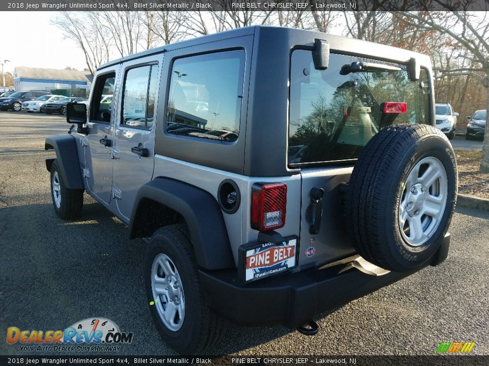2018 Jeep Wrangler Unlimited Sport 4x4 Billet Silver Metallic / Black Photo #4