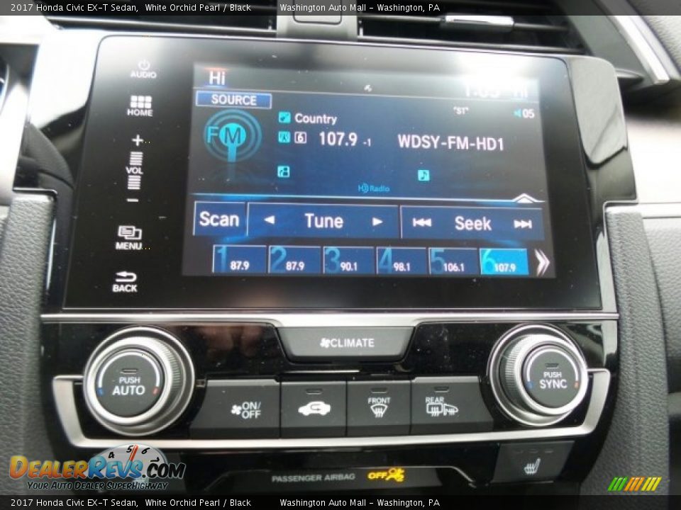 2017 Honda Civic EX-T Sedan White Orchid Pearl / Black Photo #21