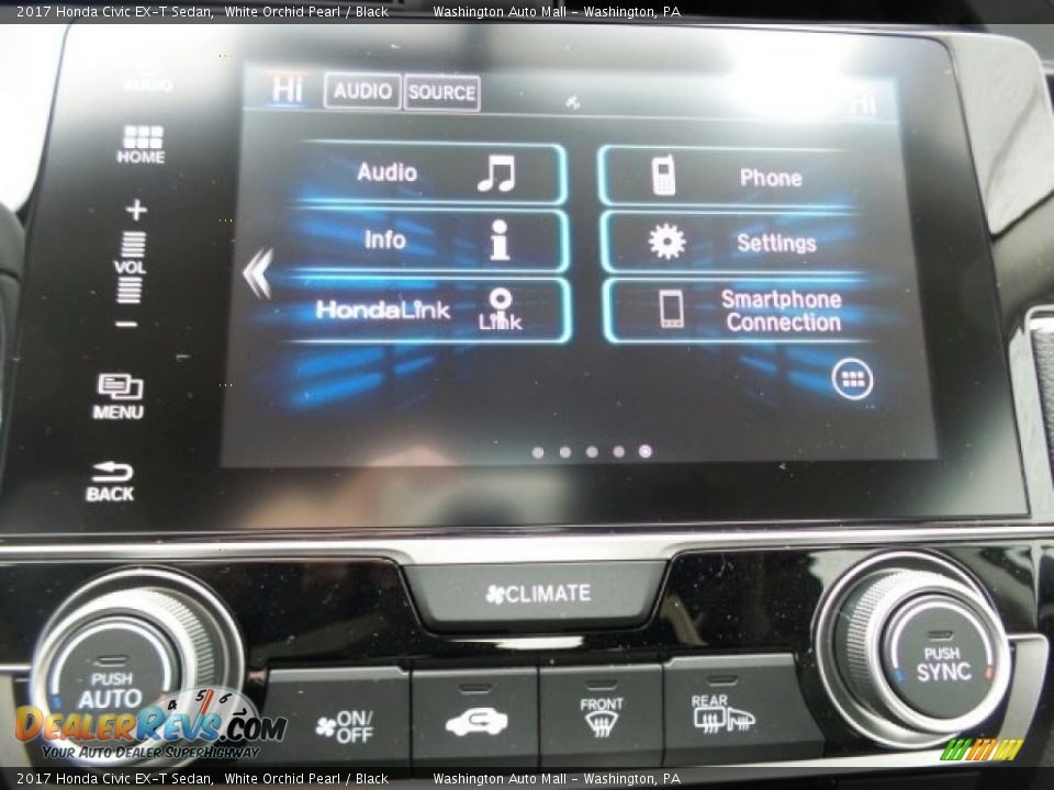 2017 Honda Civic EX-T Sedan White Orchid Pearl / Black Photo #22