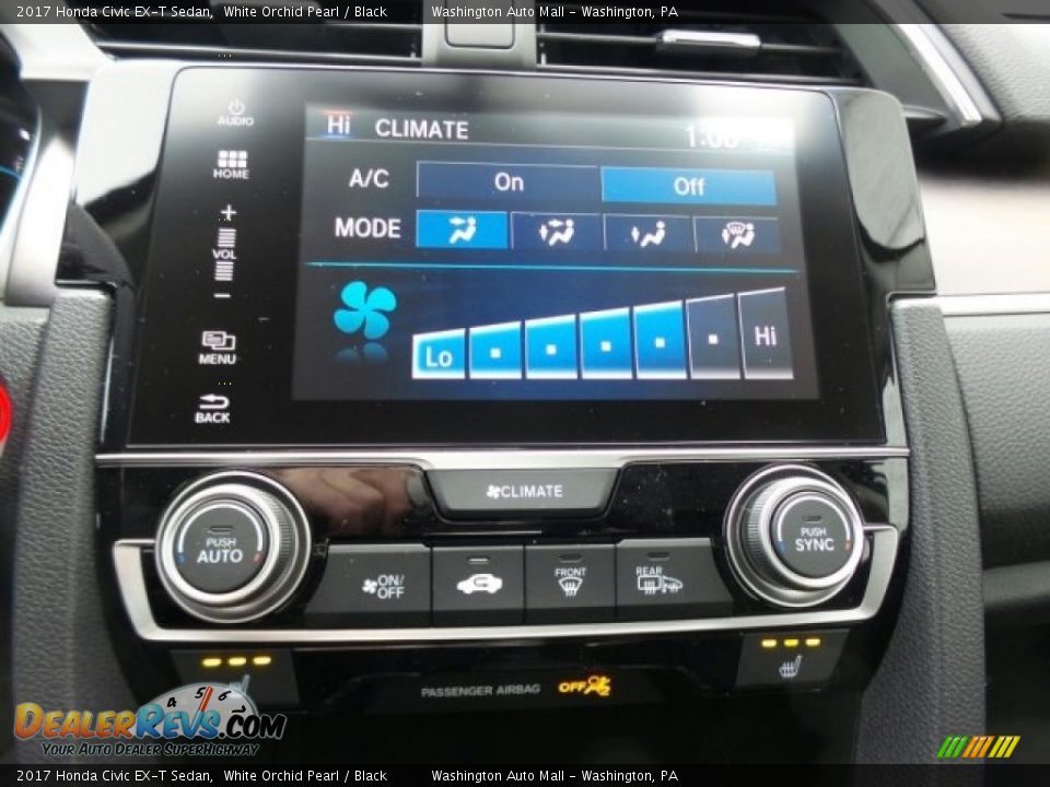 2017 Honda Civic EX-T Sedan White Orchid Pearl / Black Photo #23