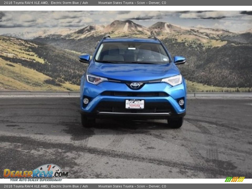 2018 Toyota RAV4 XLE AWD Electric Storm Blue / Ash Photo #2