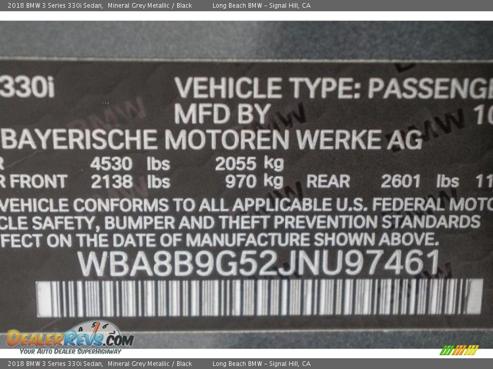 2018 BMW 3 Series 330i Sedan Mineral Grey Metallic / Black Photo #4