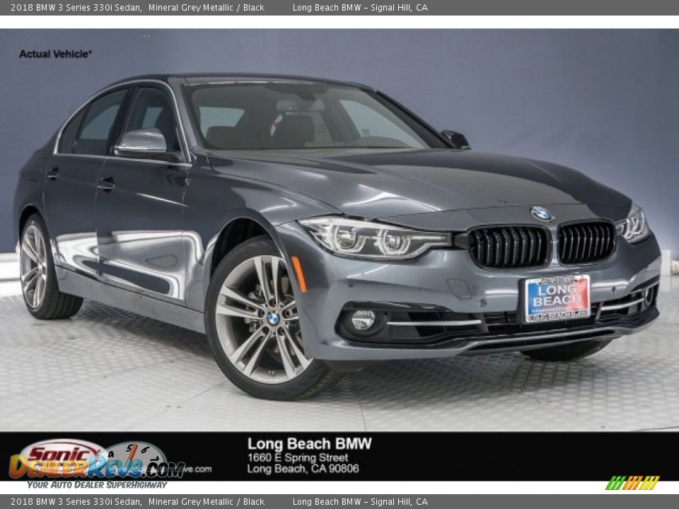 2018 BMW 3 Series 330i Sedan Mineral Grey Metallic / Black Photo #12