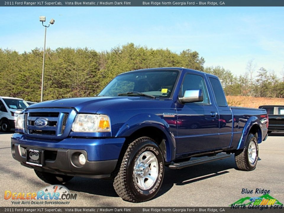 2011 Ford Ranger XLT SuperCab Vista Blue Metallic / Medium Dark Flint Photo #1