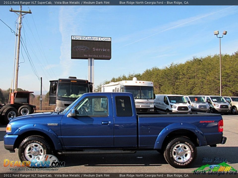 2011 Ford Ranger XLT SuperCab Vista Blue Metallic / Medium Dark Flint Photo #2