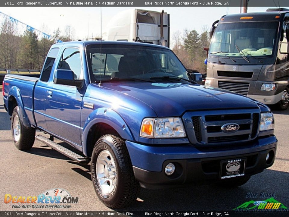 2011 Ford Ranger XLT SuperCab Vista Blue Metallic / Medium Dark Flint Photo #7