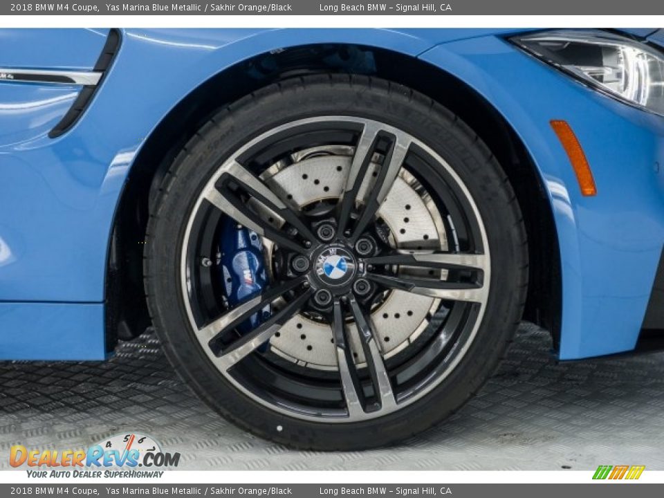 2018 BMW M4 Coupe Yas Marina Blue Metallic / Sakhir Orange/Black Photo #9
