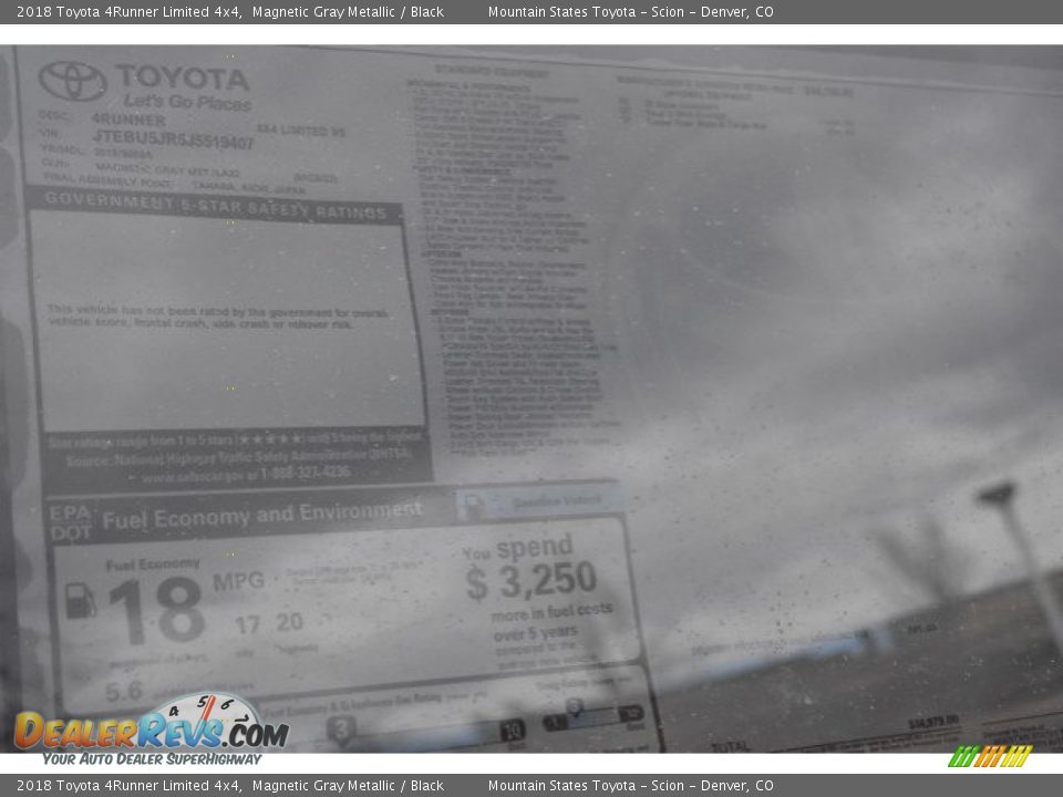 2018 Toyota 4Runner Limited 4x4 Magnetic Gray Metallic / Black Photo #10