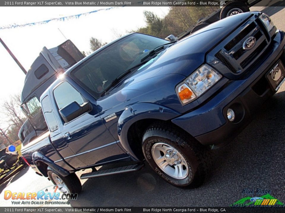 2011 Ford Ranger XLT SuperCab Vista Blue Metallic / Medium Dark Flint Photo #24