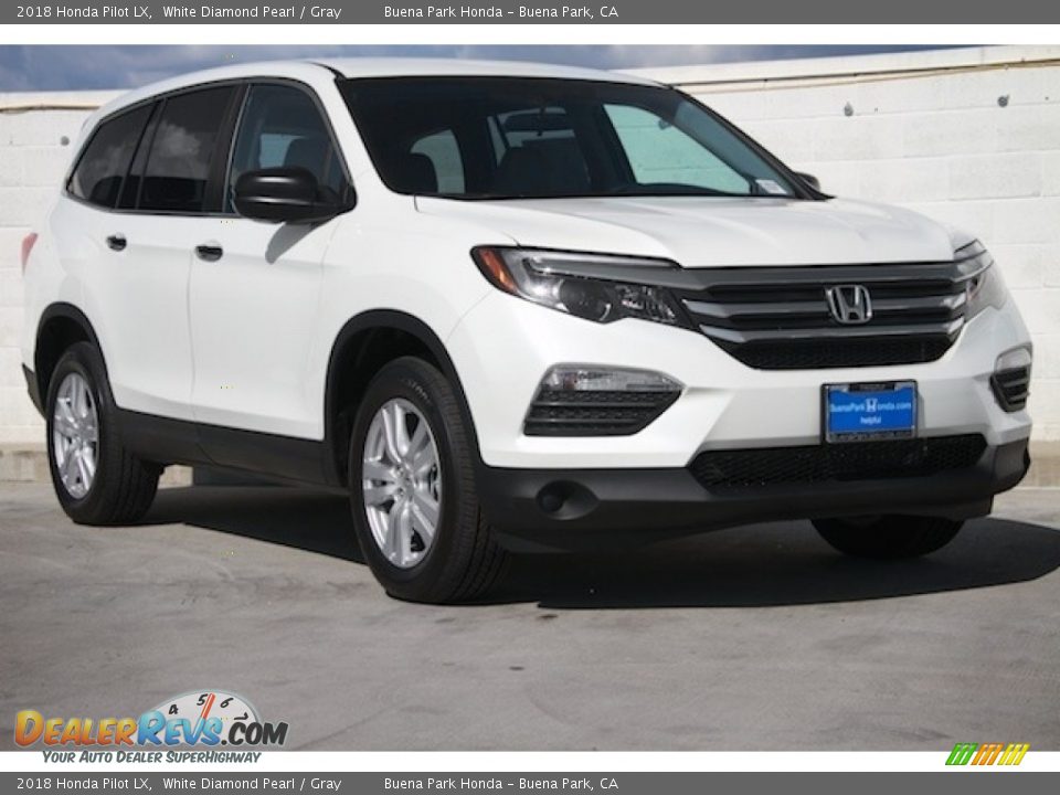 2018 Honda Pilot LX White Diamond Pearl / Gray Photo #1
