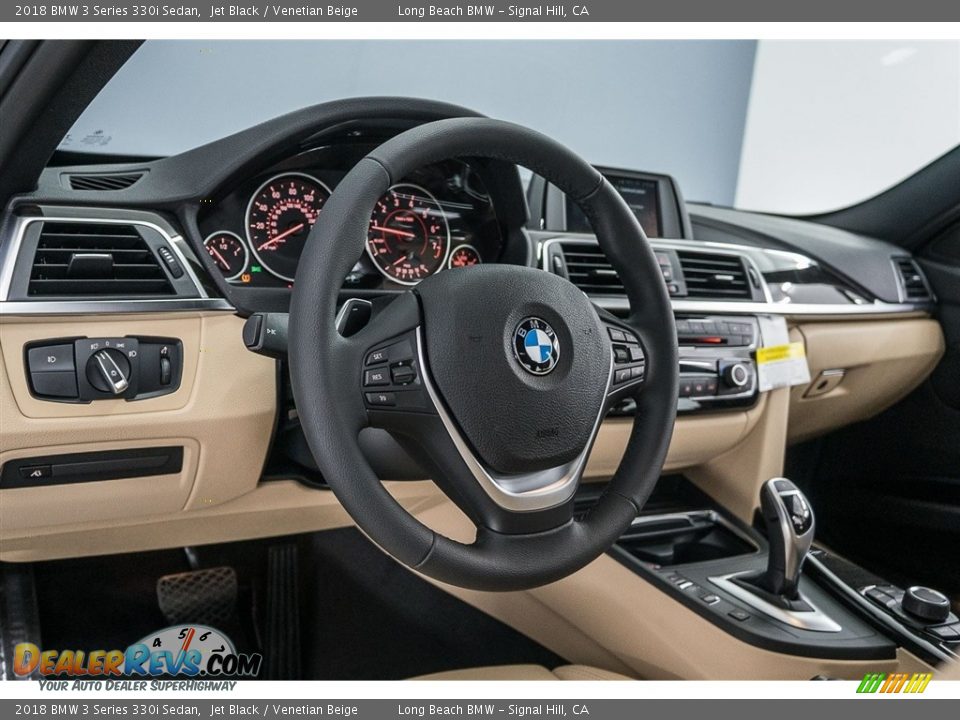 2018 BMW 3 Series 330i Sedan Jet Black / Venetian Beige Photo #5