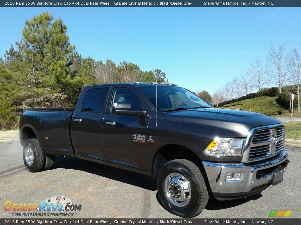 2018 Ram 3500 Big Horn Crew Cab 4x4 Dual Rear Wheel Granite Crystal Metallic / Black/Diesel Gray Photo #4
