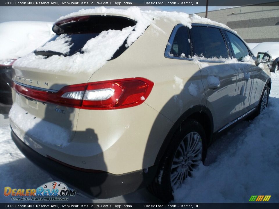 2018 Lincoln MKX Reserve AWD Ivory Pearl Metallic Tri-Coat / Cappuccino Photo #4