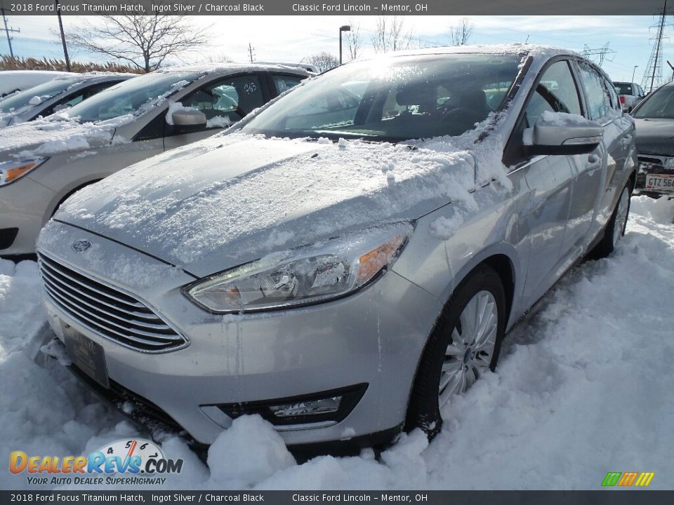 2018 Ford Focus Titanium Hatch Ingot Silver / Charcoal Black Photo #1