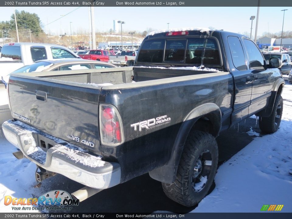 2002 Toyota Tundra SR5 Access Cab 4x4 Black / Gray Photo #5