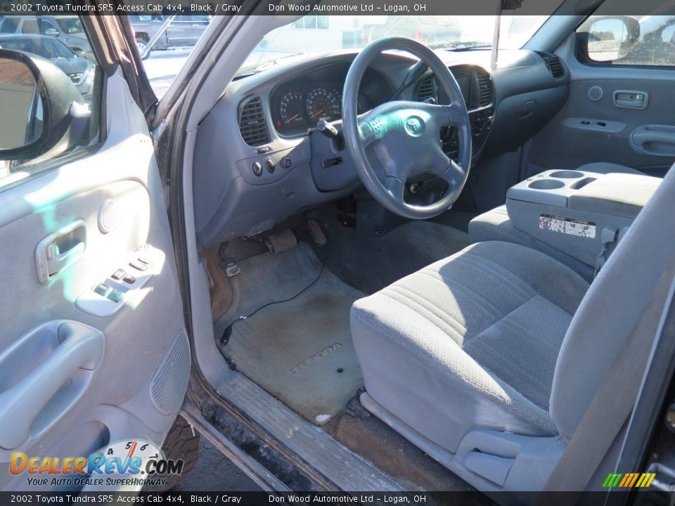 2002 Toyota Tundra SR5 Access Cab 4x4 Black / Gray Photo #6