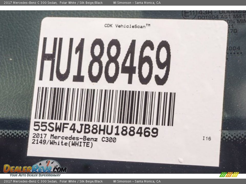 2017 Mercedes-Benz C 300 Sedan Polar White / Silk Beige/Black Photo #8