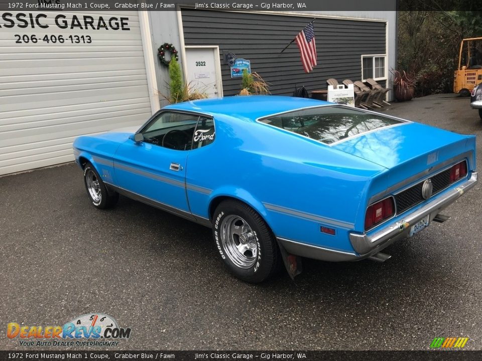 1972 Ford Mustang Mach 1 Coupe Grabber Blue / Fawn Photo #3