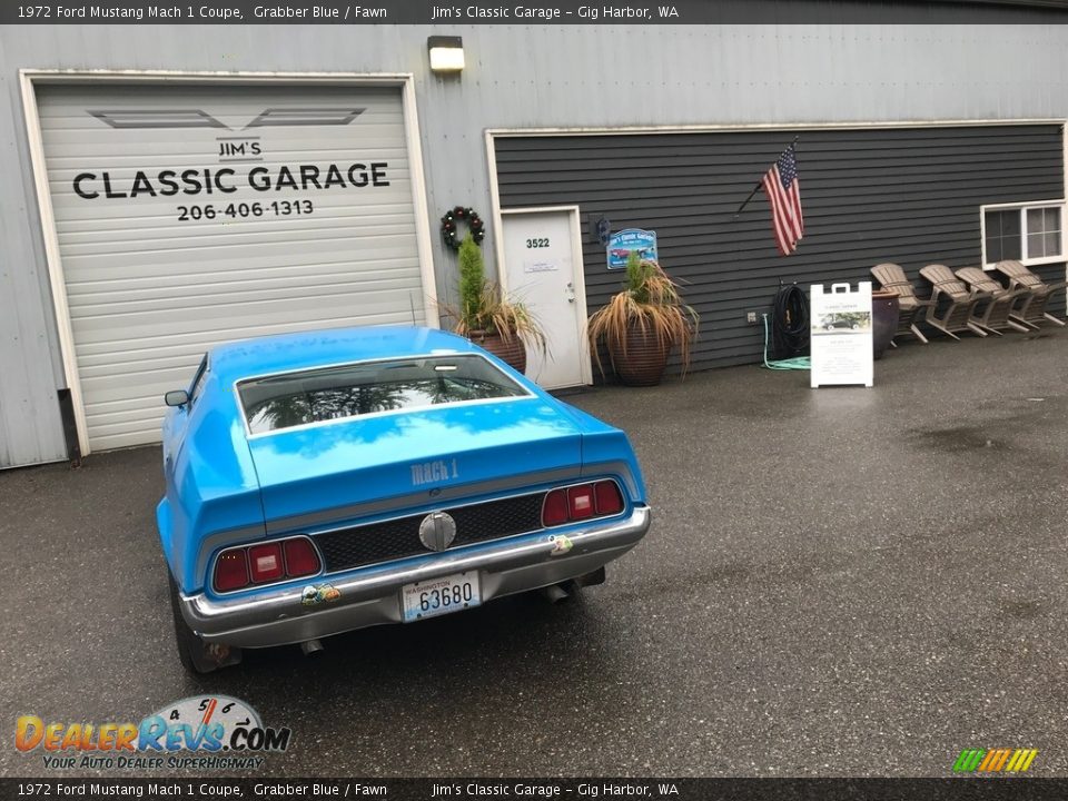 1972 Ford Mustang Mach 1 Coupe Grabber Blue / Fawn Photo #4