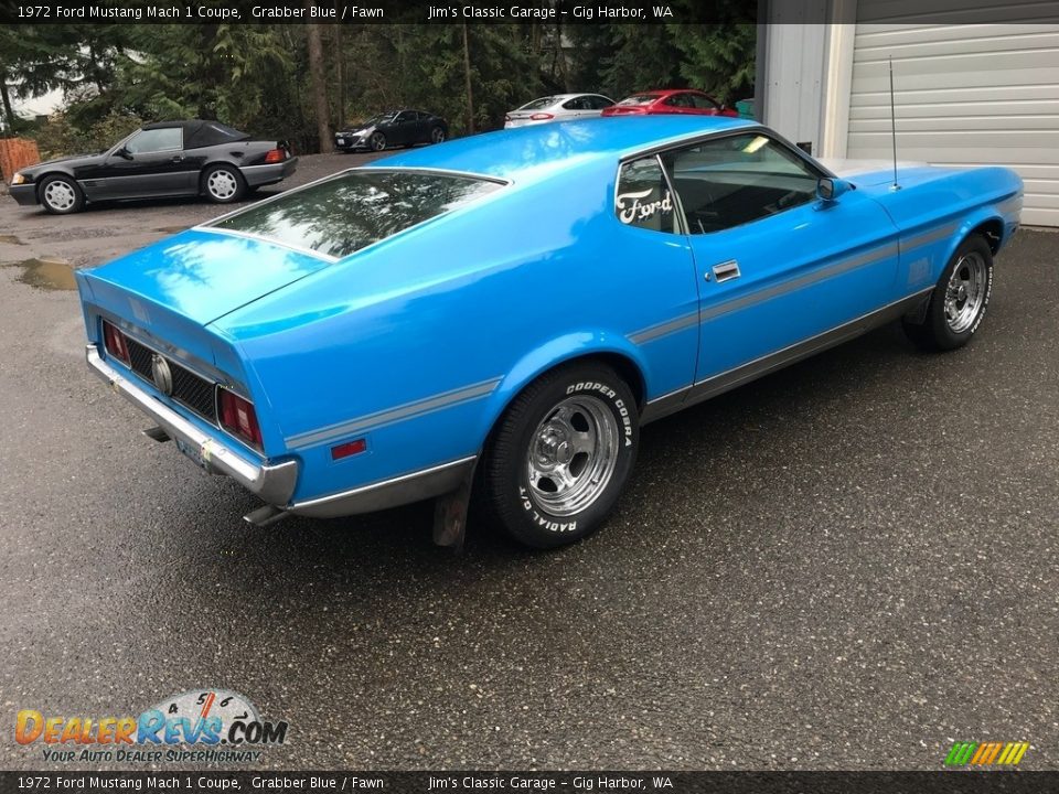 1972 Ford Mustang Mach 1 Coupe Grabber Blue / Fawn Photo #5