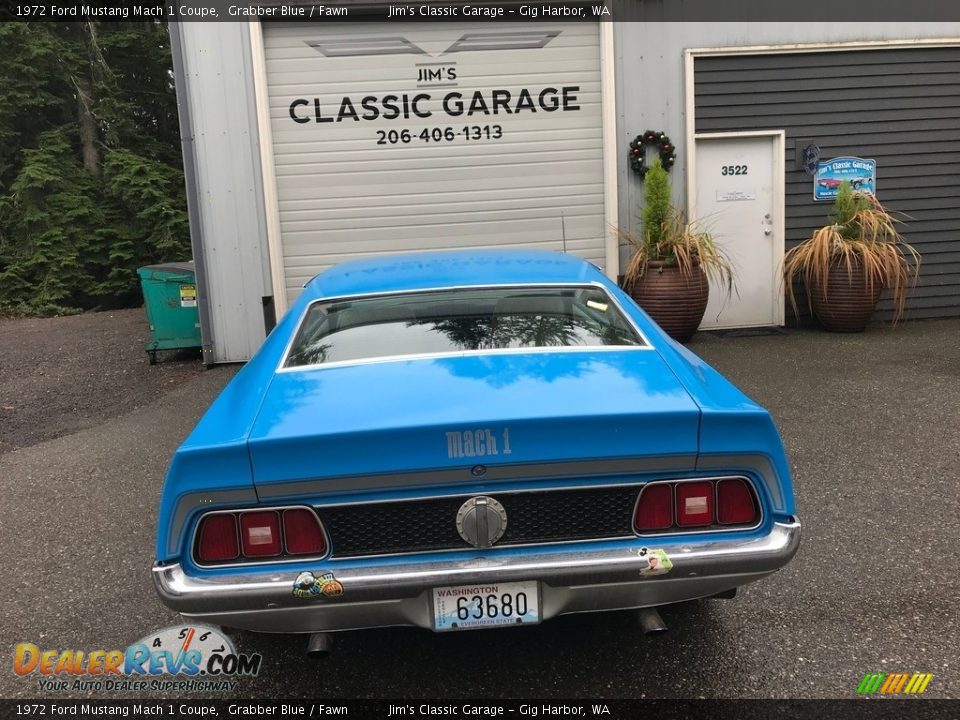 1972 Ford Mustang Mach 1 Coupe Grabber Blue / Fawn Photo #7