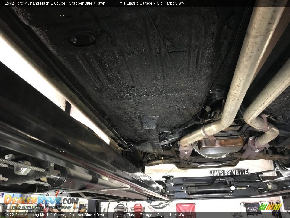 Undercarriage of 1972 Ford Mustang Mach 1 Coupe Photo #31