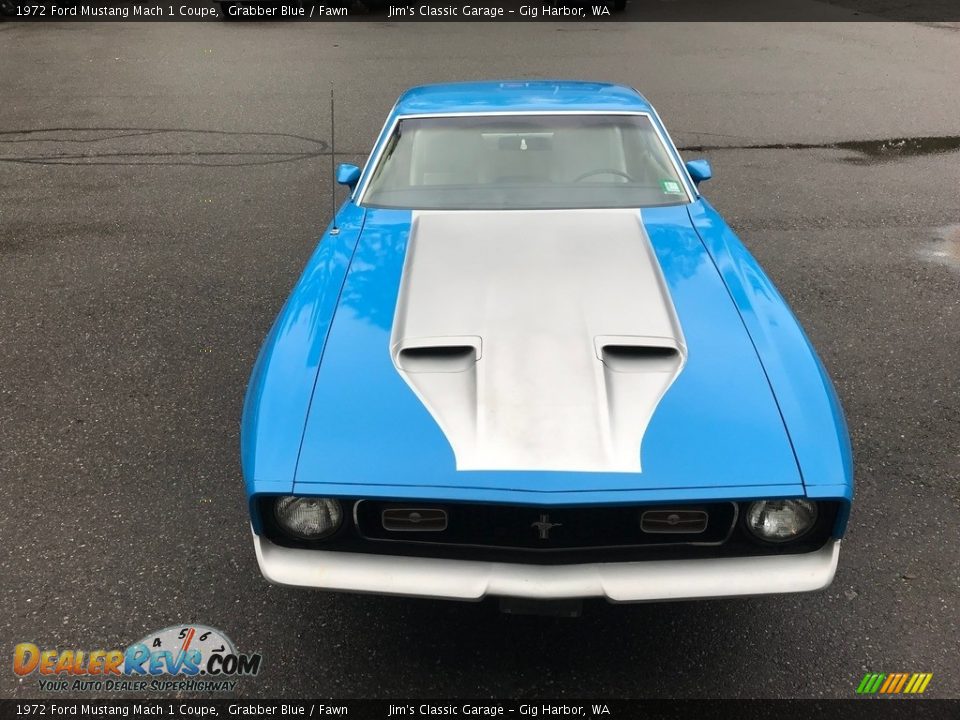 1972 Ford Mustang Mach 1 Coupe Grabber Blue / Fawn Photo #35