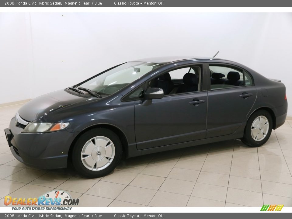 2008 Honda Civic Hybrid Sedan Magnetic Pearl / Blue Photo #3