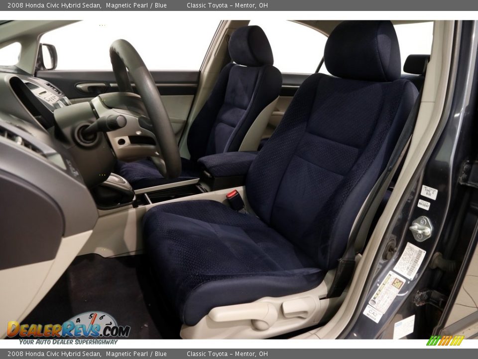 2008 Honda Civic Hybrid Sedan Magnetic Pearl / Blue Photo #5