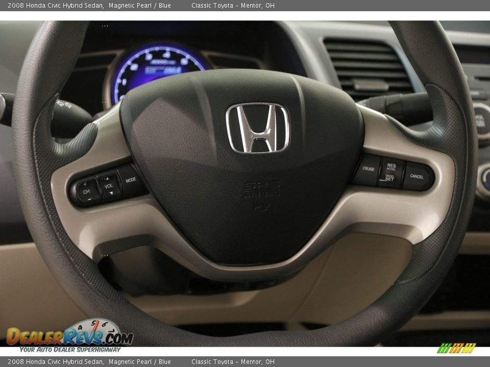 2008 Honda Civic Hybrid Sedan Magnetic Pearl / Blue Photo #6