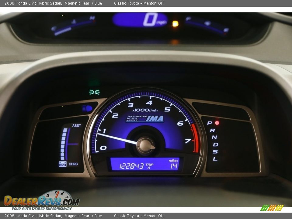2008 Honda Civic Hybrid Sedan Magnetic Pearl / Blue Photo #7