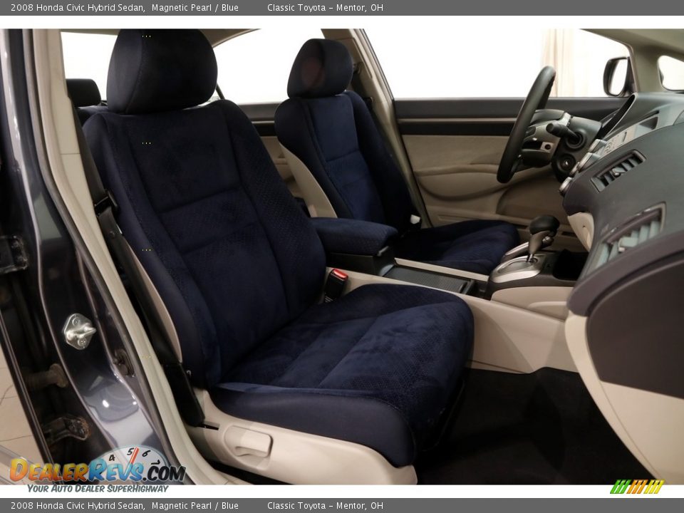 2008 Honda Civic Hybrid Sedan Magnetic Pearl / Blue Photo #12