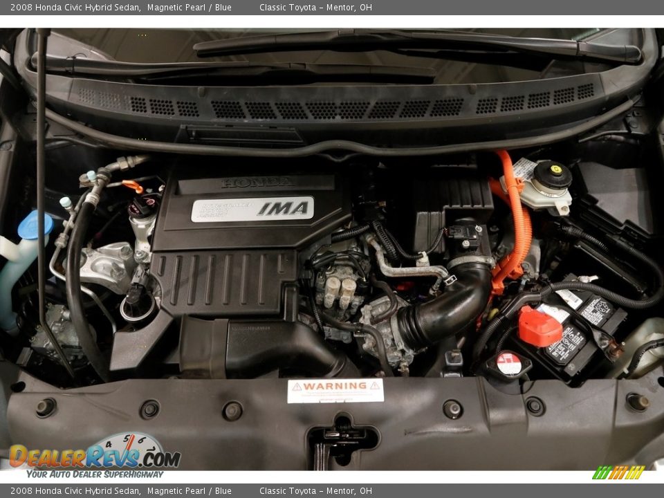 2008 Honda Civic Hybrid Sedan Magnetic Pearl / Blue Photo #16