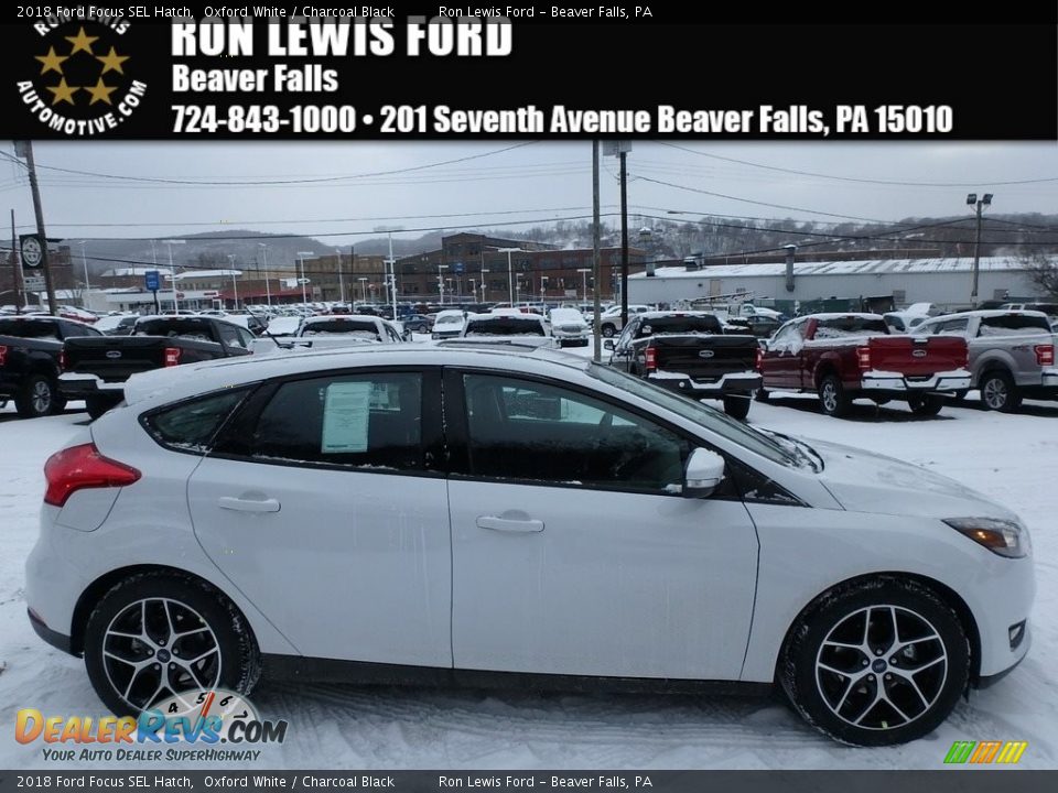 2018 Ford Focus SEL Hatch Oxford White / Charcoal Black Photo #1