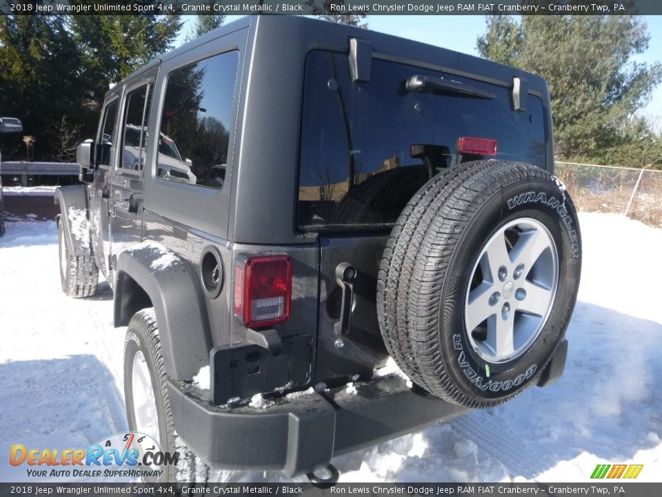 2018 Jeep Wrangler Unlimited Sport 4x4 Granite Crystal Metallic / Black Photo #3