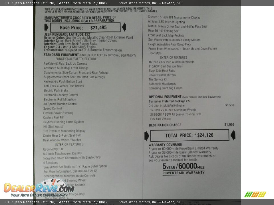 2017 Jeep Renegade Latitude Granite Crystal Metallic / Black Photo #26